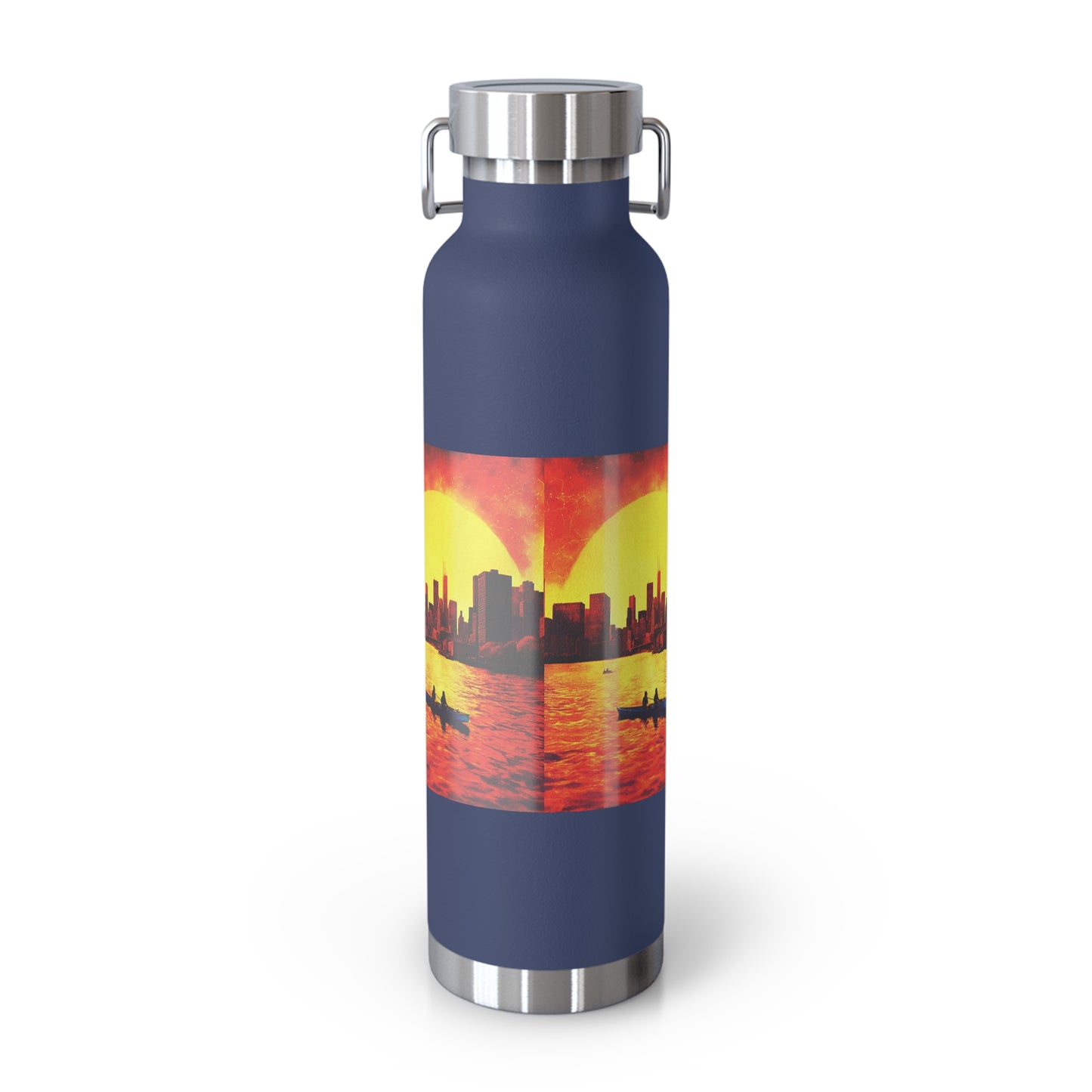 Chicago Skyline Sunset Copper Vacuum Insulated Bottle, 22oz