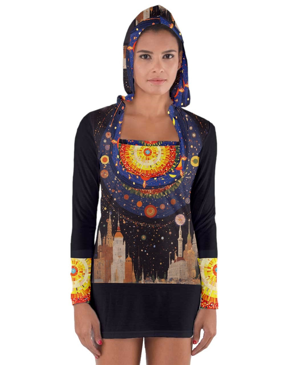 Celestial State Long Sleeve Hooded T-shirt