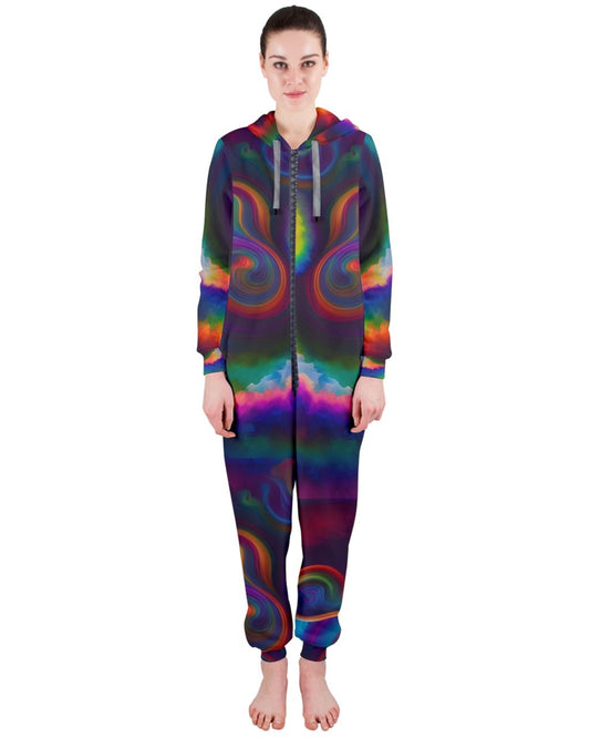 Rainbow Clouds Hooded Jumpsuit (Ladies Sizing))