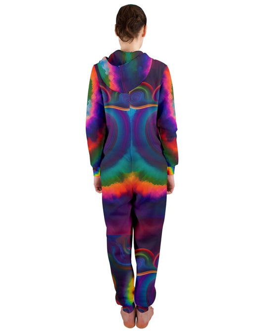 Rainbow Clouds Hooded Jumpsuit (Ladies Sizing))