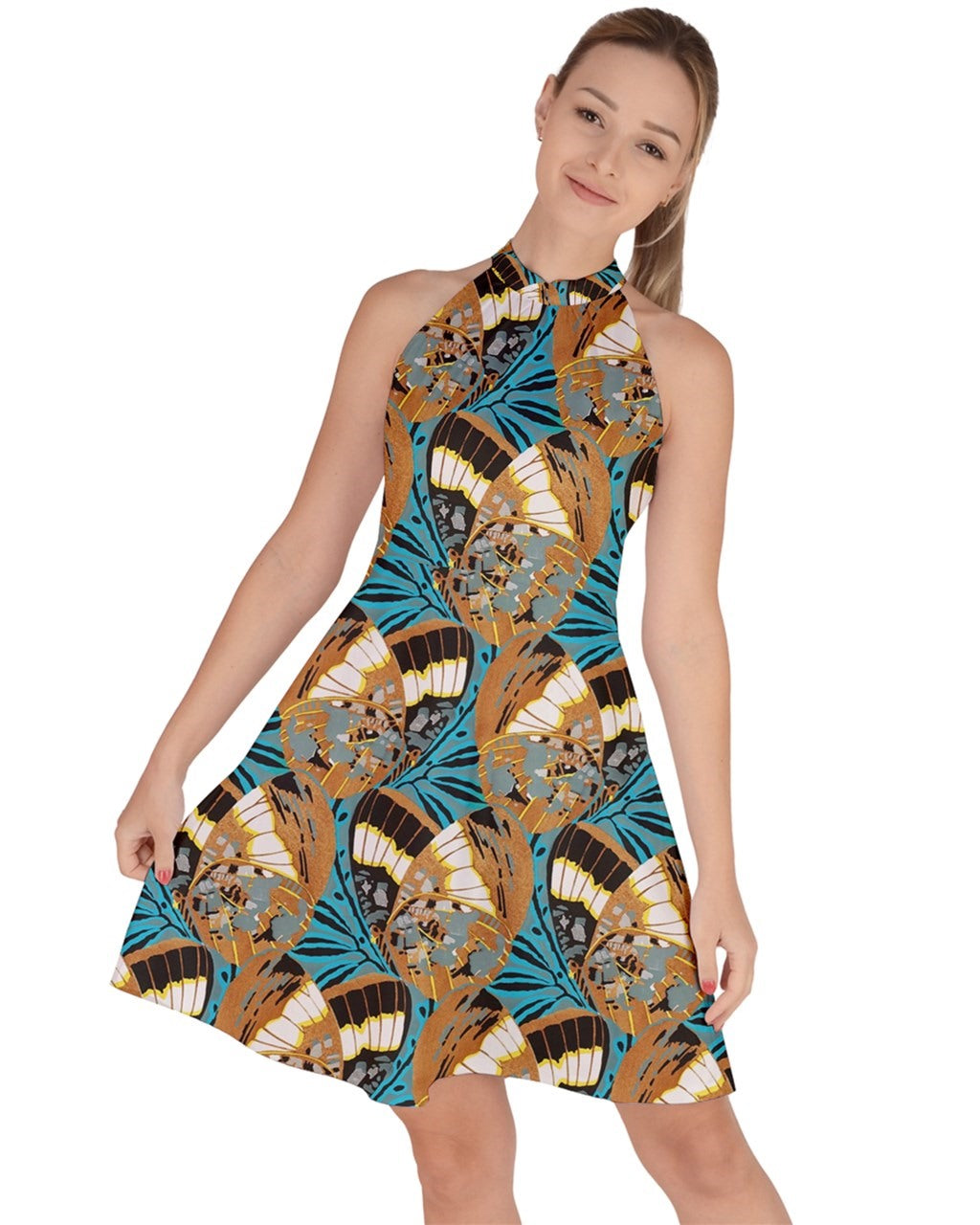 E.A. Séguy's butterfly vintage pattern Halter Dress