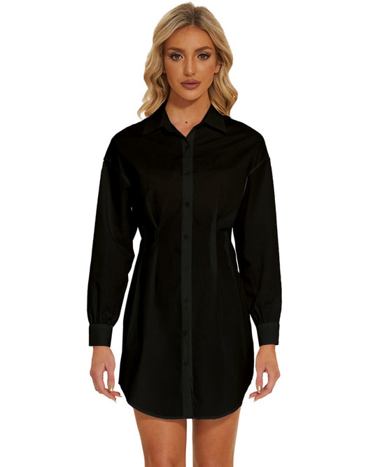 Black Long Sleeve Shirt Dress