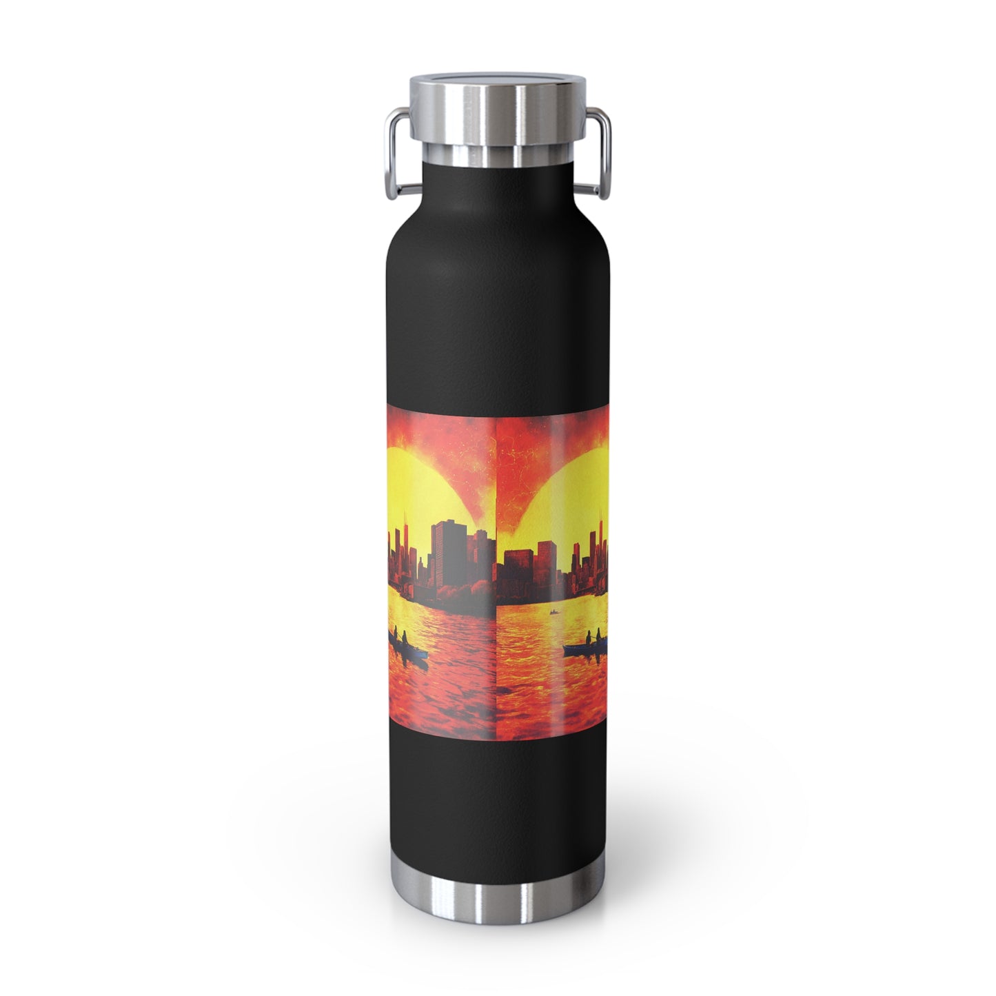 Chicago Skyline Sunset Copper Vacuum Insulated Bottle, 22oz