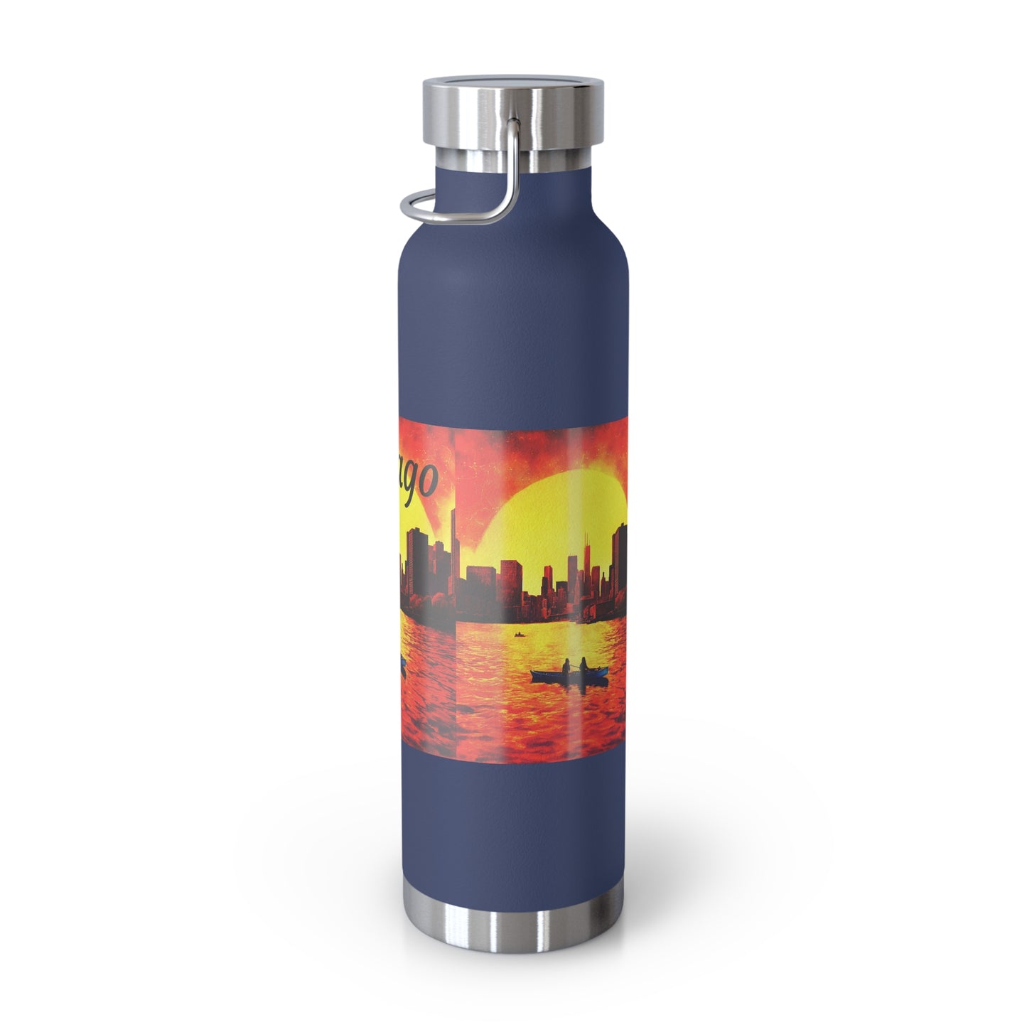 Chicago Skyline Sunset Copper Vacuum Insulated Bottle, 22oz