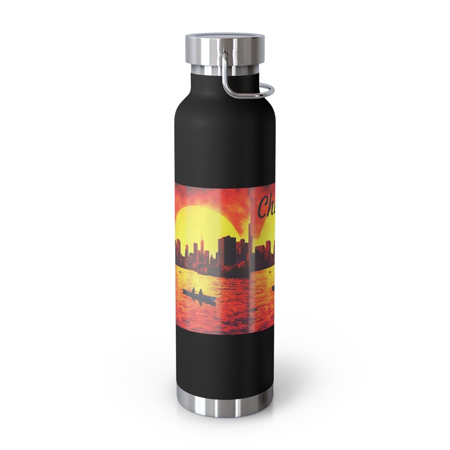 Chicago Skyline Sunset Copper Vacuum Insulated Bottle, 22oz