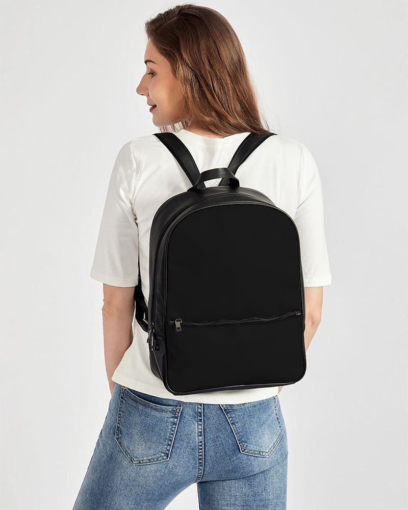 Black 300 Classic Faux Leather Backpack