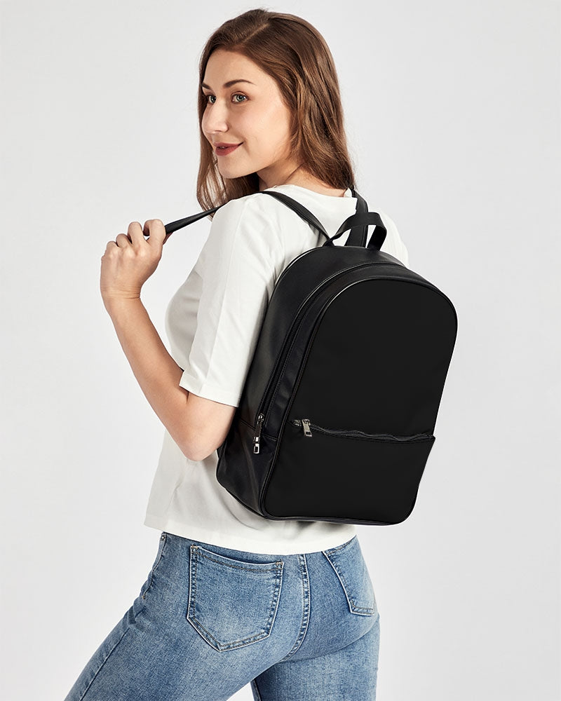 Black 300 Classic Faux Leather Backpack