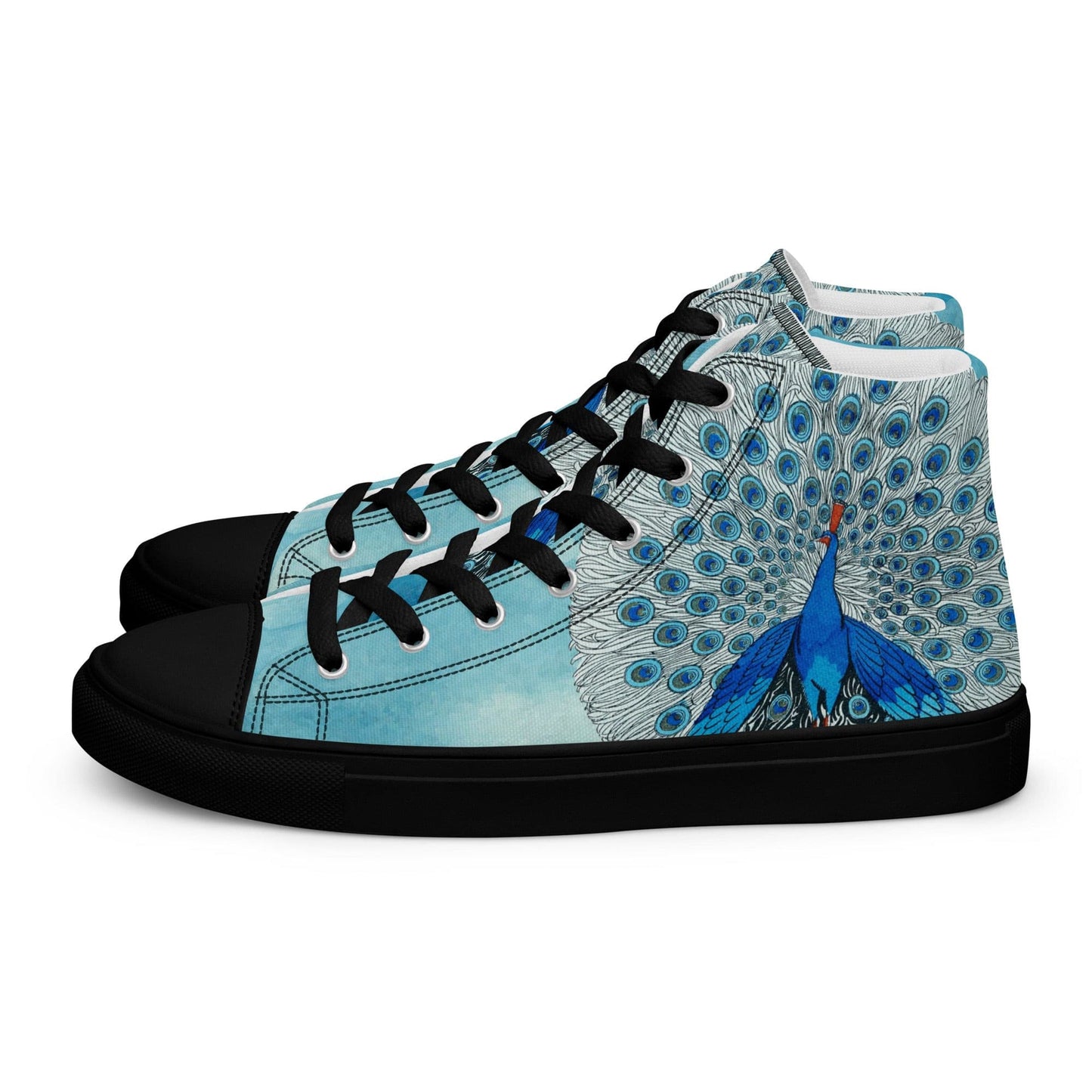 Peacock Eyes (1924) print high top canvas shoes(Men's sizing)