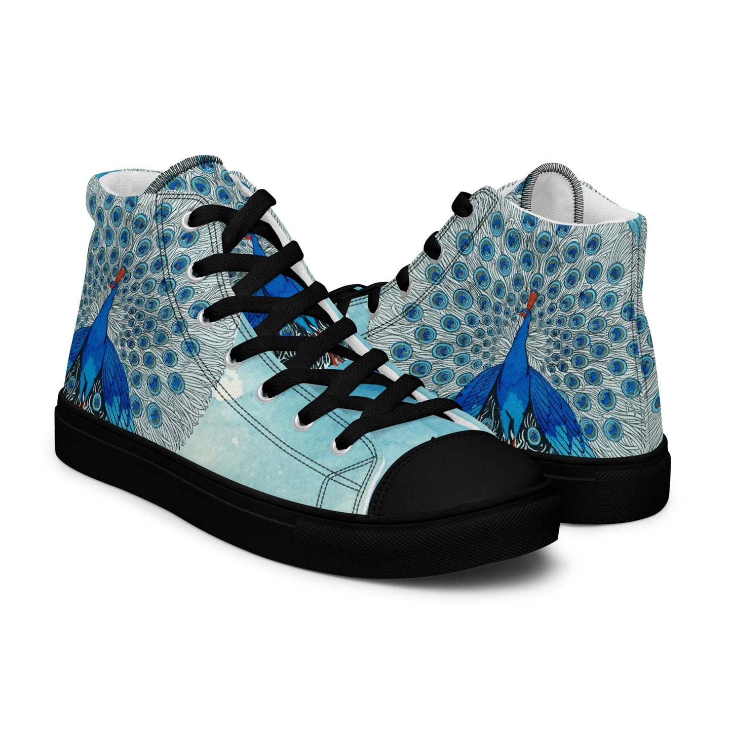 Peacock Eyes (1924) print high top canvas shoes(Men's sizing)
